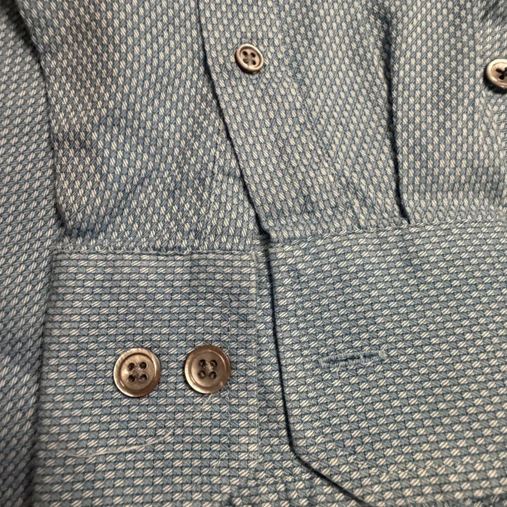 Banana Republic Mens Classic Fit Button Down‎ Shirt Blue Geometric Print Medium